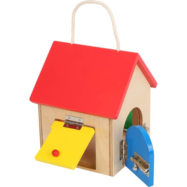 Small Foot Compact Wooden Castle House with Various Latches and