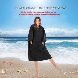 International Poncho Beach Towel for Couples, Microfiber Quick-Change Hooded Surfing Cape Robe 108*85CM/Red * 4ea
