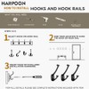 HARPOON Double Prong Decorative Wall Hook | 3 Pack Oil