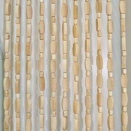 ave split Wood Door Beaded Curtain Boho-Bohemian Wooden Doorway Beads Curtains Made of Wood&Bamboo-for Window,Aisle, Corridor, Door Decor 048zp- (Wood Color, 52 Strands)