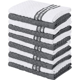Utopia Towels 12 Pack Kitchen Towels, 15 x 25 Inches Cotton Dish Towels, Tea Towels and Bar Towels (Grey)