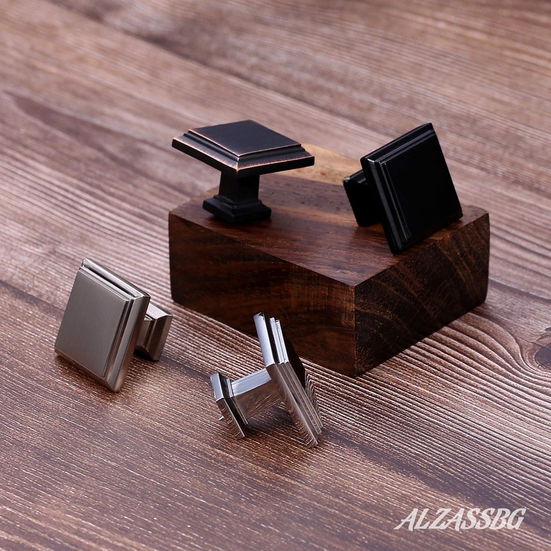 Alzassbg 6 Pack Brushed Satin Nickel Cabinet Knobs, 1.3 Inch(32mm)