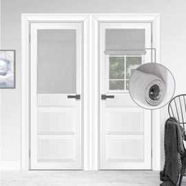 100% bloque de luz, multiusos, sin ruido, cortinas de puerta fáciles de instalar, cortina enrollable ajustable, persiana de ventana, panel para oficina, departamento y aula (18 de ancho x 42 de largo,