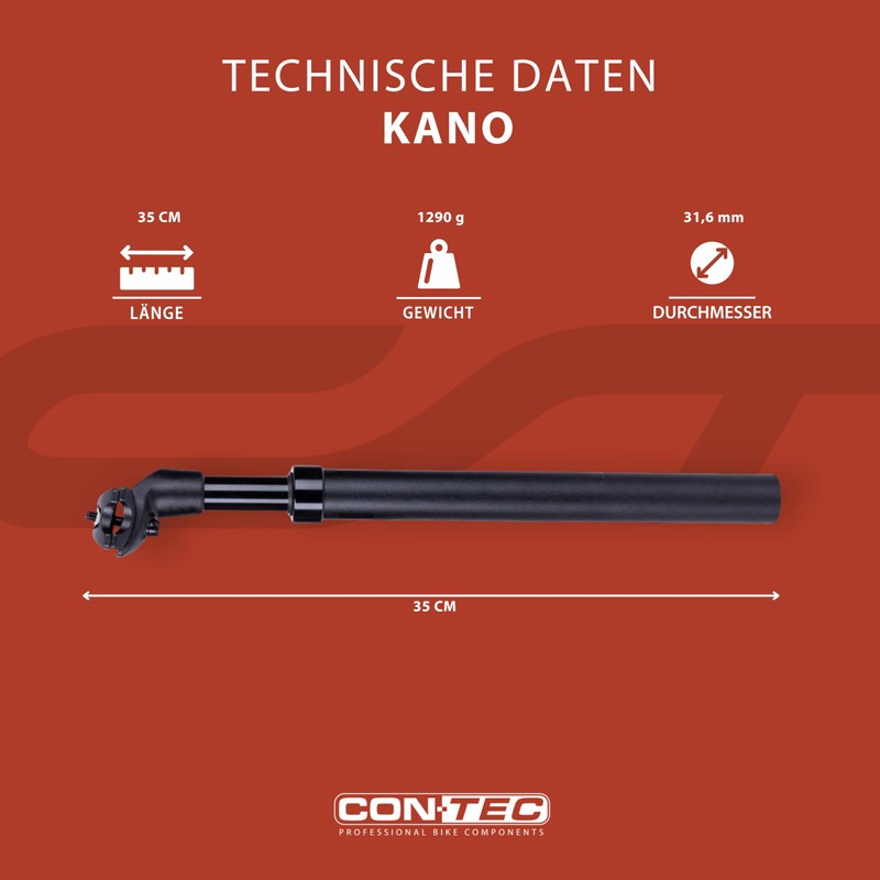 CONTEC Kano Bicycle Spring Seat Post, 31.6 mm Spring-Loaded Saddle