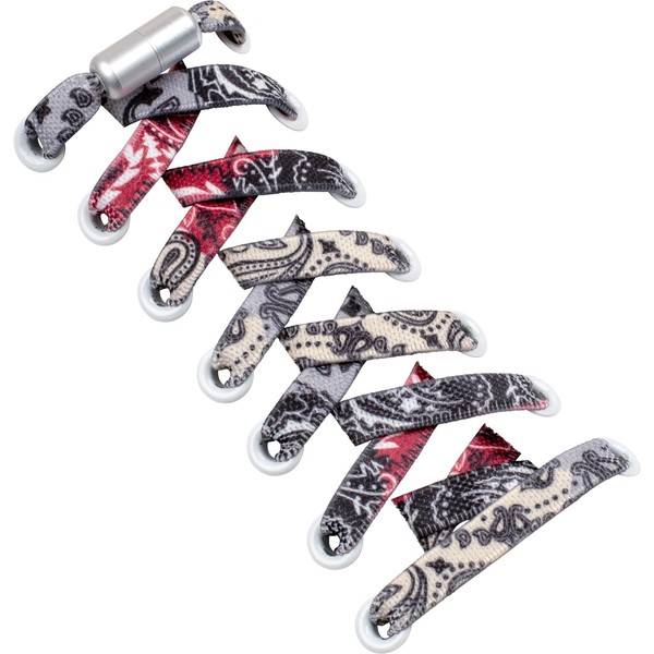 Epic Green Elastic Shoelaces, Paisley Pattern, No Tie Shoelaces, Sneakers,