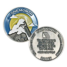 The Achieve Mint 1 Month Sober Token | One Month Sobriety Chip | Non-AA, Non-Religious Medallions for Men and Women Celebrating Sobriety