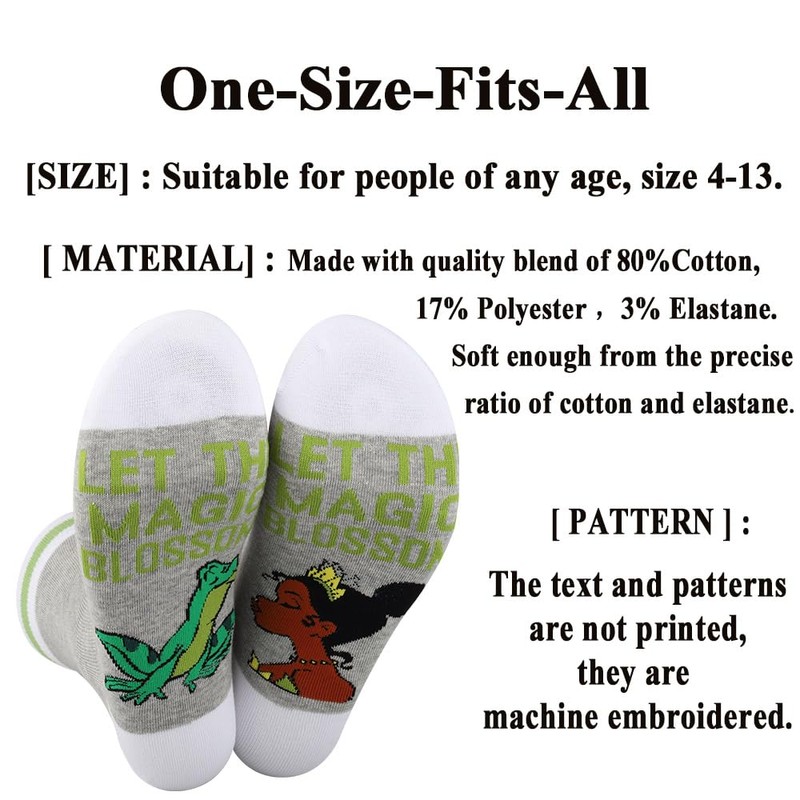G2TUP Princess Tiana Socks Tiana & Frog Fans Gifts Let
