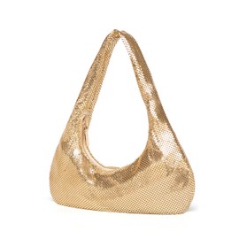 YUWITA Metallic Evening Bag Small Bling Sparkly Sequin Clutch Purses for Women Dressy Wedding Party Formal Events (Gold)