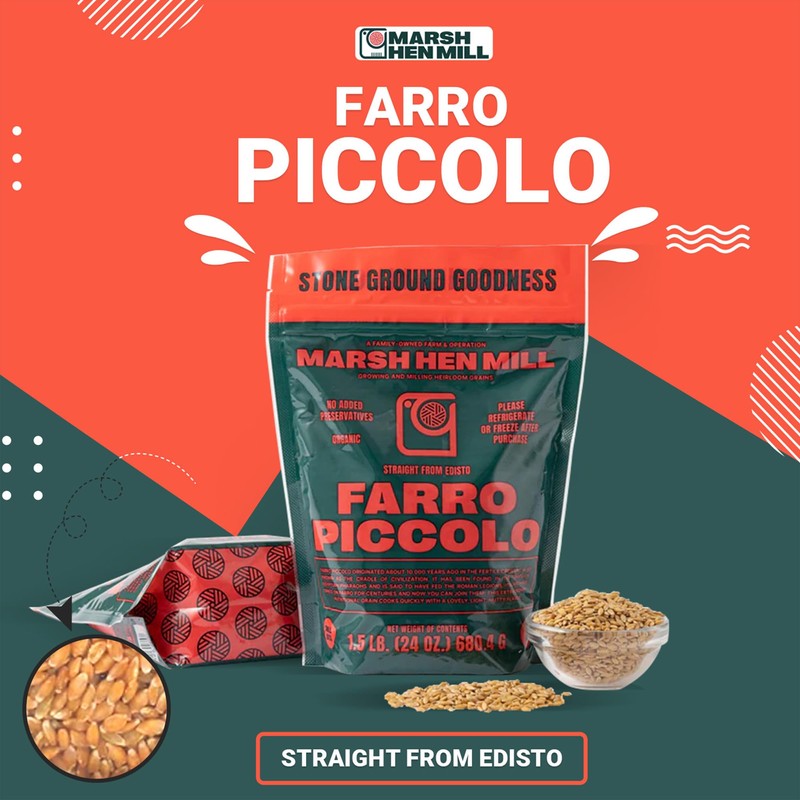 MARSH HEN MILL Farro Piccolo Semi Pearled Ancient Grains |