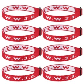 8PCS WWJD Christian Bracelet Pack for Women Men, Christian Jesus Gifts Adjustable Wristbands, WWJD Bracelets Bulk - What Would Jesus Do Bracelet, 8 Red