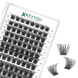 Wimpernbüschel 96pcs Einzelwimpern D Curl 8-16MIX Wimpernbüschel KEYYOU Volumen Wimpernverlängerung Soft&Comfortable Easy DIY at Home(Y23,D-8-16MIX)