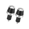 Hihaha Handlebar End Cover/for Motorcycle/Aluminum Alloy / 2Pcs Silver Tone