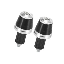 Hihaha Handlebar End Cover/for Motorcycle/Aluminum Alloy / 2Pcs Silver Tone