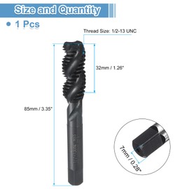 QUARKZMAN American Tap 1/2-13 UNC Tap HSS6542 High Quality Nitride-Coated Tap - 1 Piece