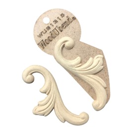 WoodUbend WUB1315 Set of Decorative Scrolls Heat Bendable & Flexible Wood Appliques 10x5.5cm - DIY Craft, Furniture & Home Decor - Easy to Apply & Paint - Versatile, Reusable & Durable Decals