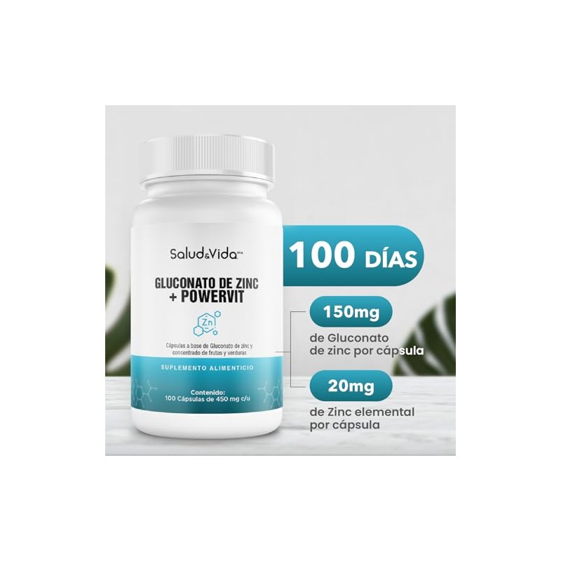 Gluconato de Zinc 20 mg de Zinc Elemental | Uno