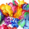4 Pack Thickened Rainbow Hawaiian Leis Floral Necklace with 4