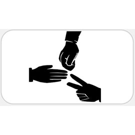 Rocks Paper Scissors - 50 Stickers Pack 2.25 x 1.25 inches - Shoot Game Lucky