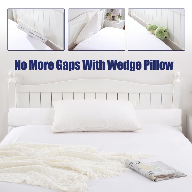 HOMBYS Wedge Pillow Headboard for Bed Gap,Foldable Bed Wedge Gap