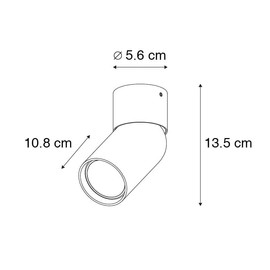 QAZQA - Modern Spot Black - Falo I Living Room I Bedroom - Aluminium Cylinder - LED Suitable for GU10