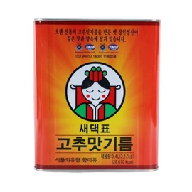 Saedaek’s table, 3.4L of red pepper flavored oil, Saedaek, 1, see detailed description / 새댁표 고추맛 기름 3.4L 고추기름 향미유 새댁, 1, 상세설명 참조