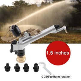 Cozyel 1.5" Impact Sprinkler Water Irrigation Tool, Agriculture Farm Garden Irrigation Sprinkler Big range Covering Rain Gun Lawn, 360° Adjustable Rain Spray Gun for Agriculture Lawn