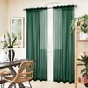 XTMYI Green Sheer Kitchen Curtains 48 Inch Length 2 Panels,Xmas