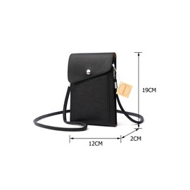 SURCHAR Women's Smartphone Pouch, Diagonal Cute, Pochette, Portable Pouch, Shoulder Bag, Mini Bag, Smartphone Bag, Small Storage, Lightweight, Convenient, Black