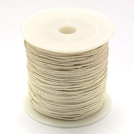 UNICRAFTALE Approx. 48.2 ft (130 m) / Roll 0.02 inch (0.6 mm), Nylon Thread, Metal Cord, Silver Rope, Silver Cord, Silver Cord, Leatherwork, Extra Fine, Hand Sewing, Crafts, String Yarn, DIY, Leather