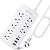 20FT Surge Protector Power Strip Extension Cord with USB C,