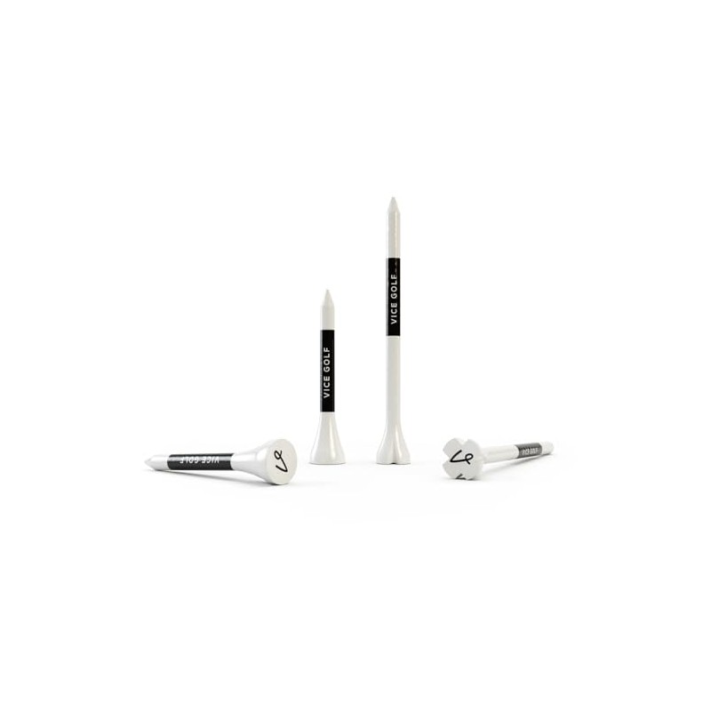 Vice Golf Tees | White | 60 Driver Tees &