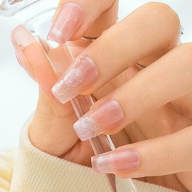 Sethexy Short Coffin Handmade False Nails Glitter Cat Eye Nails Press Rude Acrylic False Nails Salon Glued Nails for Women and Girls 10 Pieces (4)