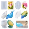 5 Pieces Self-Draining Soap Holder Silicone Resin Mold, DIY Soap