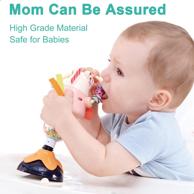 iPlay, iLearn Baby Rattles Set, Infant High Chair Toys W/Suction