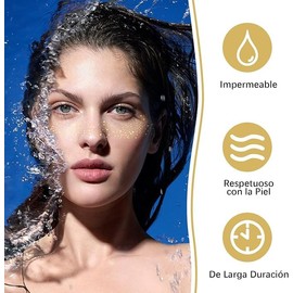 Tatuaje de Pecas con Purpurina Dorada y plateado, Tatuaje Temporal de Pecas con Brillo a Prueba de Agua, Tatuajes Temporales para Mujer, para Festivales, Fiestas y Carnavales（10） (Dorada y plateado (B))