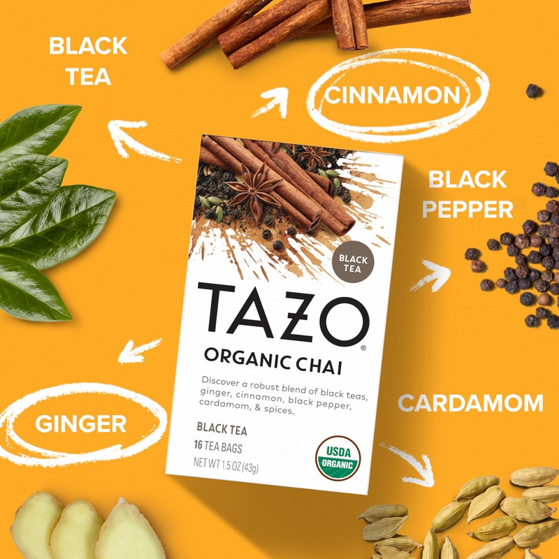 TAZO Tea Bags, Regenerative Organic: Chai Black Tea, Awake English