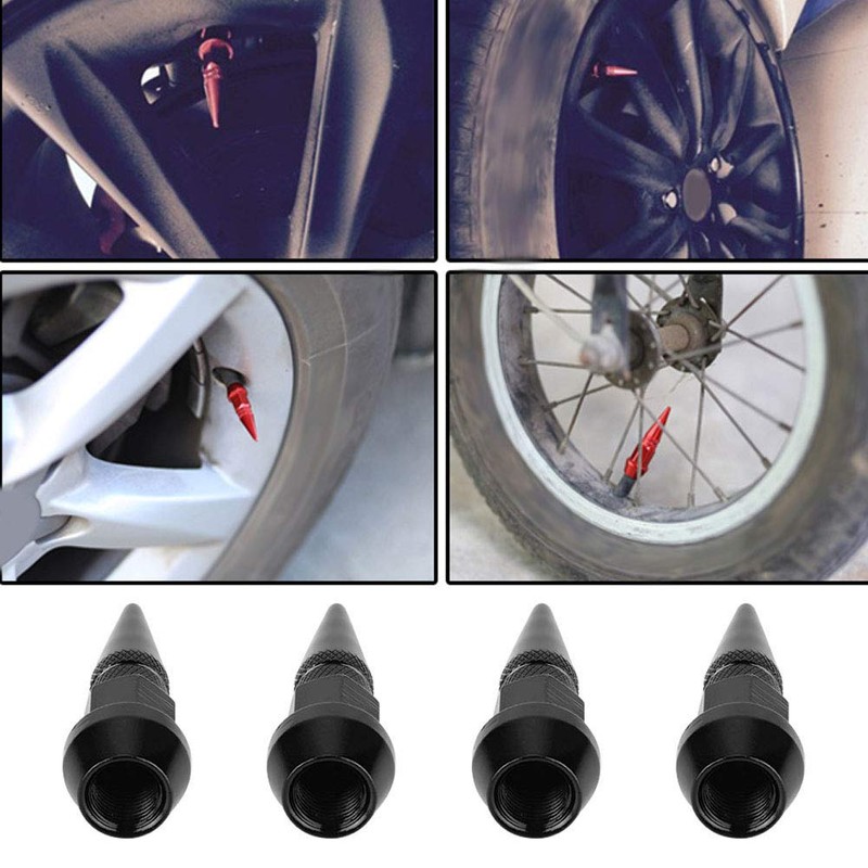 4Pcs [Aluminum Alloy] Spike Wheel Tire Valve Stem Car Truck