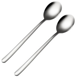 Spoons, Korean Spoons with Long Handles, 2 Pieces Soup Spoons Stainless Steel, Rice Spoon, Asian Soup Spoon, for Home, Kitchen, or Restaurant