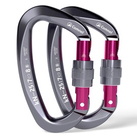 CAMNAL -Carabiner, UIAA Certified Climbing Carabiner [25KN] High Performance Carabiner with Screw Cap for Climbing, Working in the Air, Parachuting, Hammock Construction