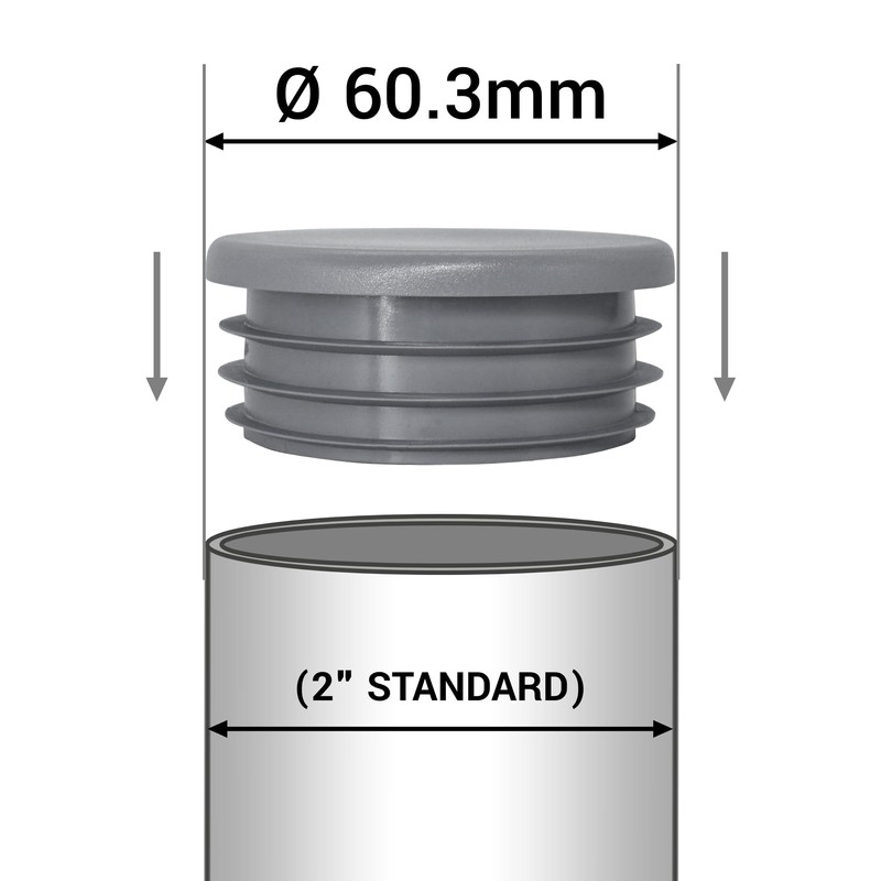 SKIR'CO Pack of 10 Round Pipe Inserts 2 Inch Fence