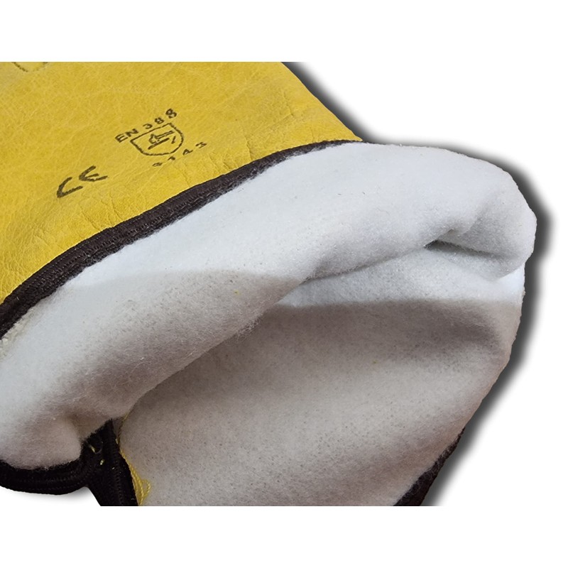 LLB Premium Fleece Lined Yellow Leather Winter Thermal Cold Work