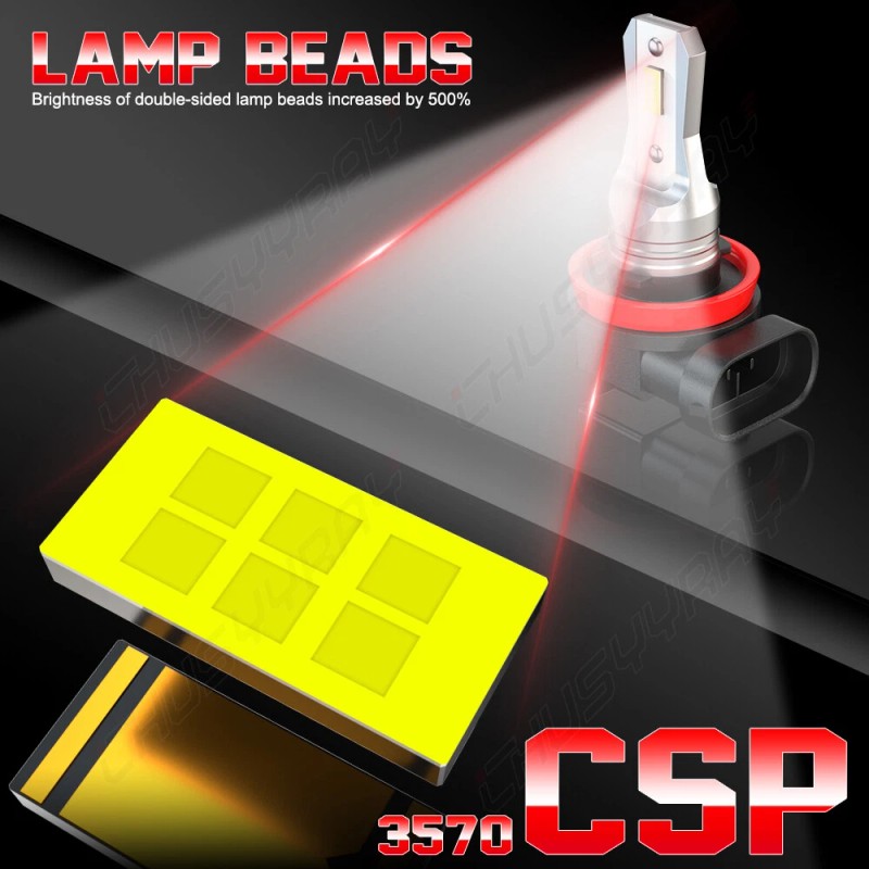 CHUSYYRAY 9005 H11 LED Headlight KIT Combo Bulbs 10000K High&Low