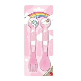 Cutlery Set for Children Made of Food-Grade BPA-Free Plastic - Fork and Spoon Made in Spain (Bing)
