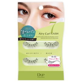 D.UP AIRY CURL LASH False Eyelashes with Synthetic Fiber - Lightweight - Curly and Upward Curl - 07 Rich - Eye Corner Type - Essential Hub - 2 Pairs