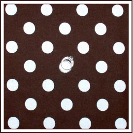 Unbranded BonEful Fabric FQ Cotton Quilt BROWN White Calico Lg Minnie Polka Dot Chocolate