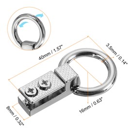 QUARKZMAN Bag Side Clip Buckle, 8 Pieces 0.28 Inch Metal Hanging Handbag Strap Connector with D-Ring for DIY, Shoulder Strap, Shoulder Bag (Silver Tone, 40 mm)