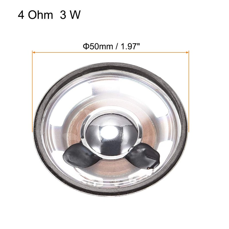 sourcing map 4pcs 3W 4 Ohm DIY Magnetic Speaker 50mm