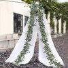 Eucalyptus Garland with White Flowers, 4 Packs 180cm Silver Dollar