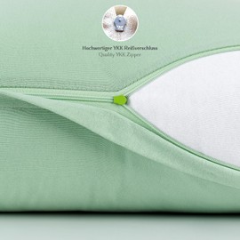 Alreya Cushion Cover 40 x 70 cm (Set of 2) - Summer Green - 100% Jersey Cotton - Cushion Cover for Cushions 40 x 70 cm, Jersey Pillowcases, Super Soft Cushion Covers 40 x 70 cm with Zip