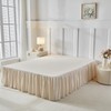 Uozzi Bedding Bed Skirt Queen Size Three Fabric Sides Elastic